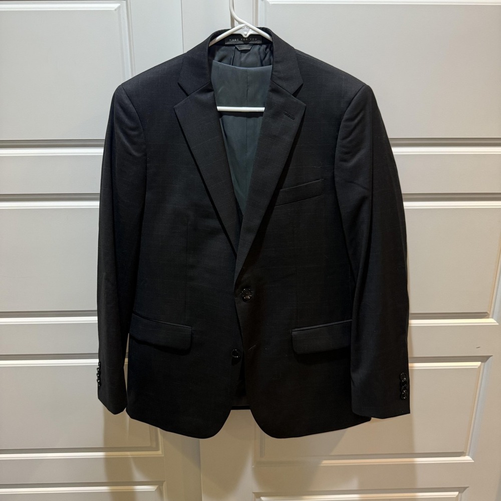 Indochino Suit Jacket Vest Mens 44 Gray Wool 2 Piece Notch Lapel Formal